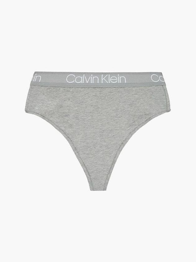 Calvin Klein USA High Waisted - Body Womens Thong Grey 6095384-QY